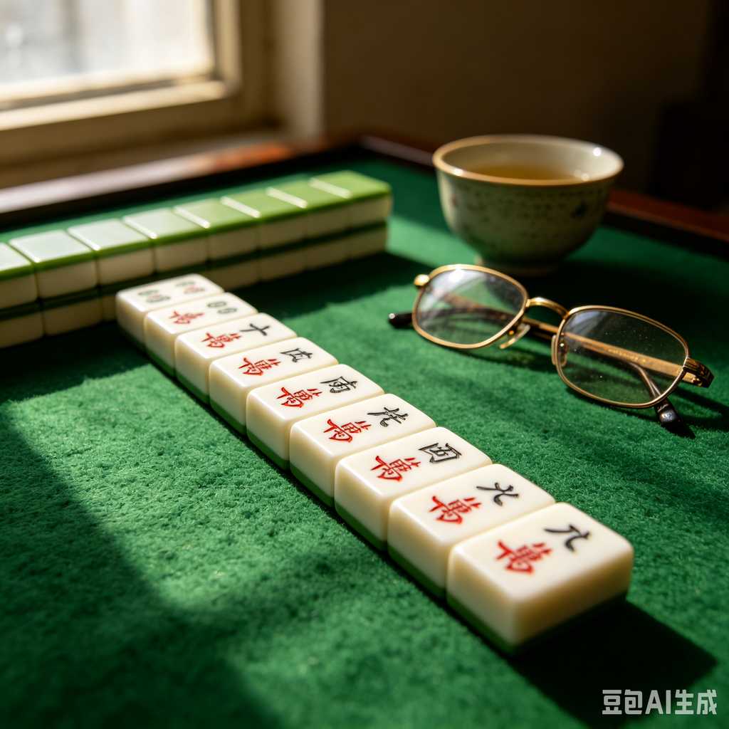 gradient green mahjong set